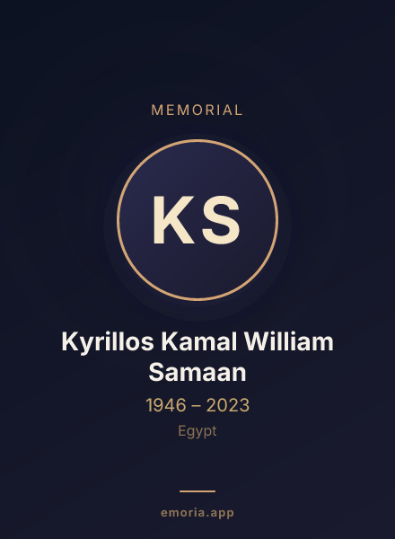Memorial portrait of Kyrillos Kamal William Samaan