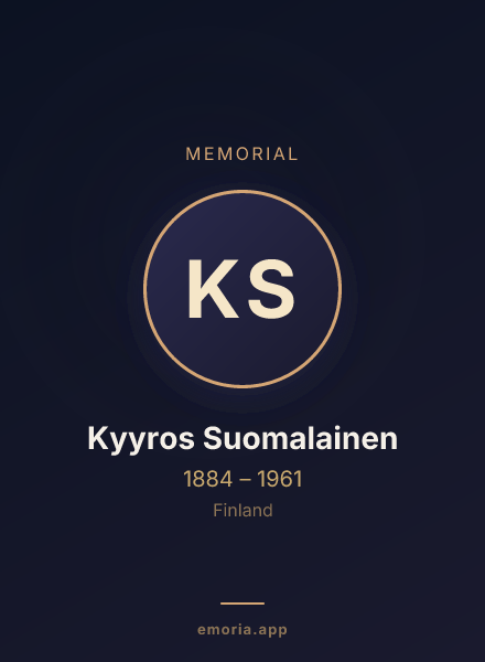Memorial portrait of Kyyros Suomalainen