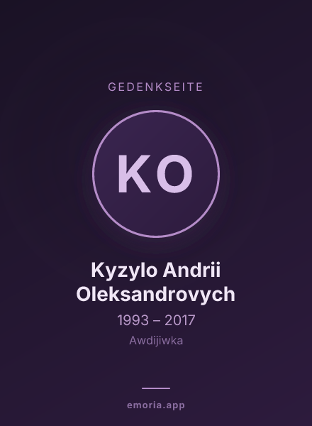 Gedenkportrait von Kyzylo Andrii Oleksandrovych