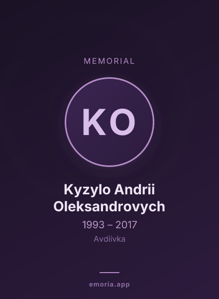 Memorial portrait of Kyzylo Andrii Oleksandrovych