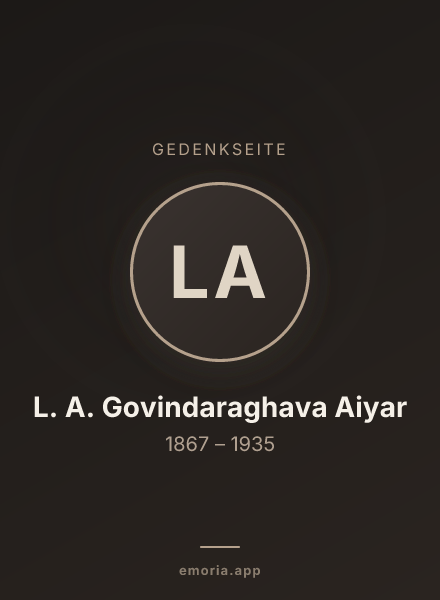 Gedenkportrait von L. A. Govindaraghava Aiyar