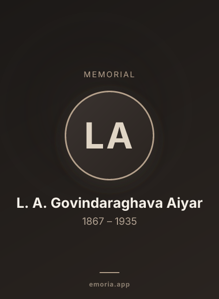 Memorial portrait of L. A. Govindaraghava Aiyar