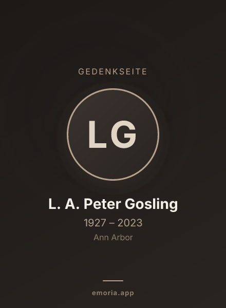 Gedenkportrait von L. A. Peter Gosling