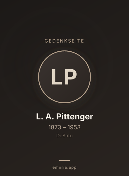 Gedenkportrait von L. A. Pittenger