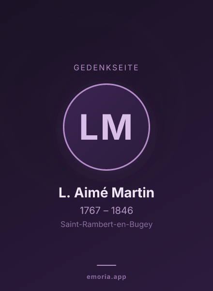 Gedenkportrait von L. Aimé Martin