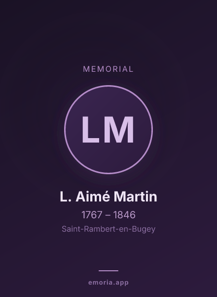 Memorial portrait of L. Aimé Martin