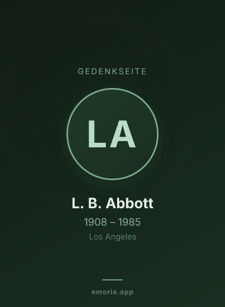 Gedenkportrait von L. B. Abbott
