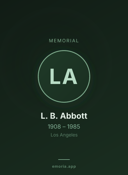 Memorial portrait of L. B. Abbott
