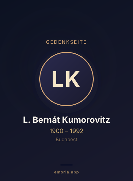 Gedenkportrait von L. Bernát Kumorovitz