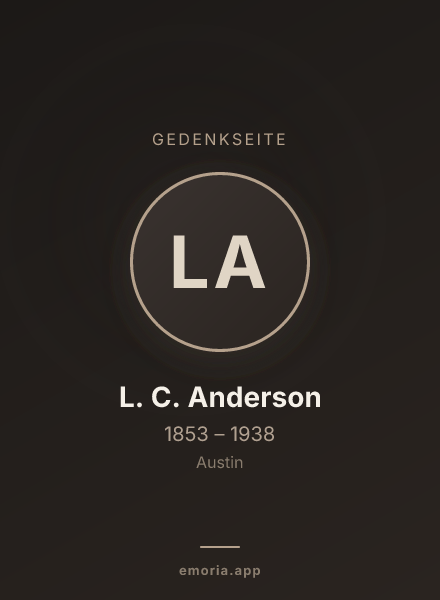 Gedenkportrait von L. C. Anderson