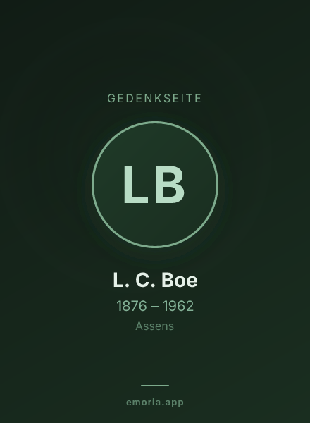 Gedenkportrait von L. C. Boe