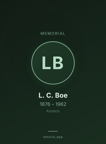 Memorial portrait of L. C. Boe