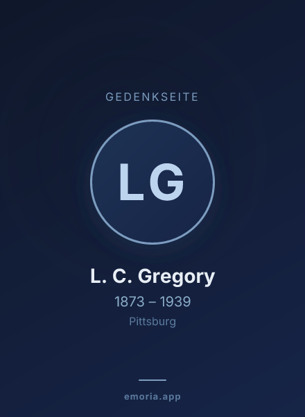 Gedenkportrait von L. C. Gregory