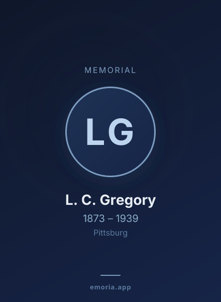 Memorial portrait of L. C. Gregory