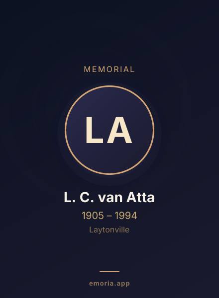 Memorial portrait of L. C. van Atta