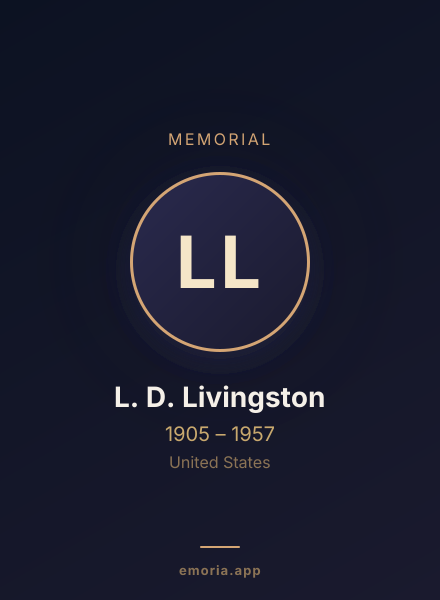 Memorial portrait of L. D. Livingston