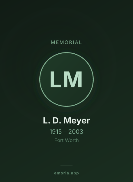 Memorial portrait of L. D. Meyer