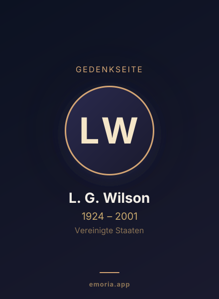 Gedenkportrait von L. G. Wilson