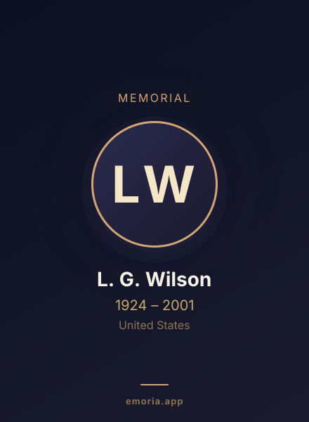 Memorial portrait of L. G. Wilson