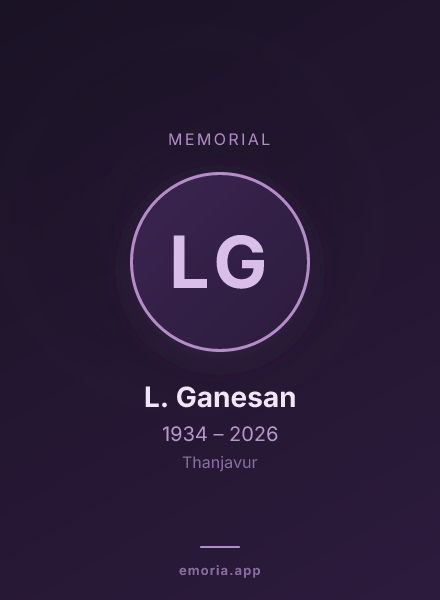Memorial portrait of L. Ganesan