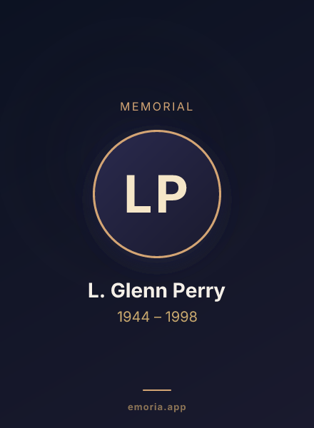 Memorial portrait of L. Glenn Perry