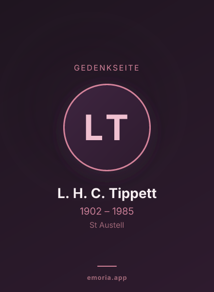 Gedenkportrait von L. H. C. Tippett