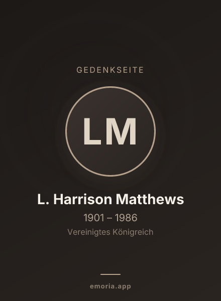 Gedenkportrait von L. Harrison Matthews