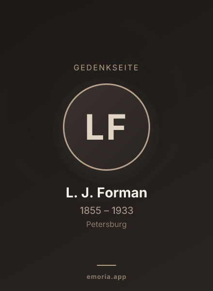 Gedenkportrait von L. J. Forman