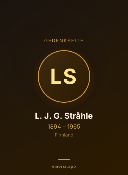 Gedenkportrait von L. J. G. Stråhle
