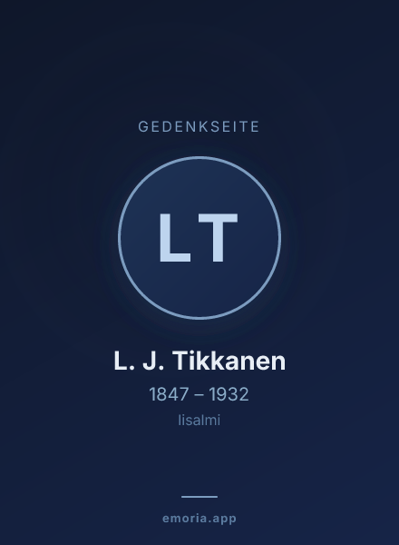 Gedenkportrait von L. J. Tikkanen