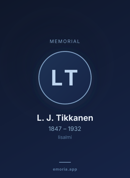 Memorial portrait of L. J. Tikkanen