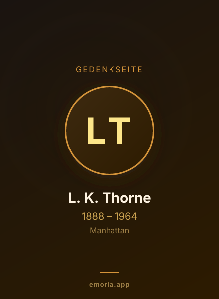 Gedenkportrait von L. K. Thorne