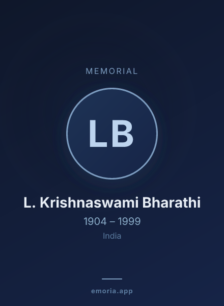 Memorial portrait of L. Krishnaswami Bharathi