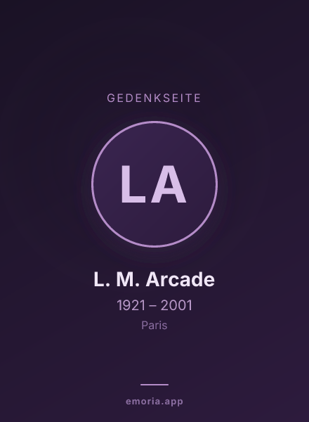 Gedenkportrait von L. M. Arcade