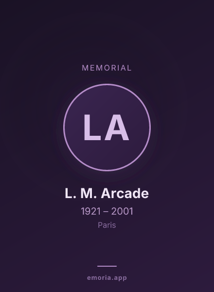 Memorial portrait of L. M. Arcade