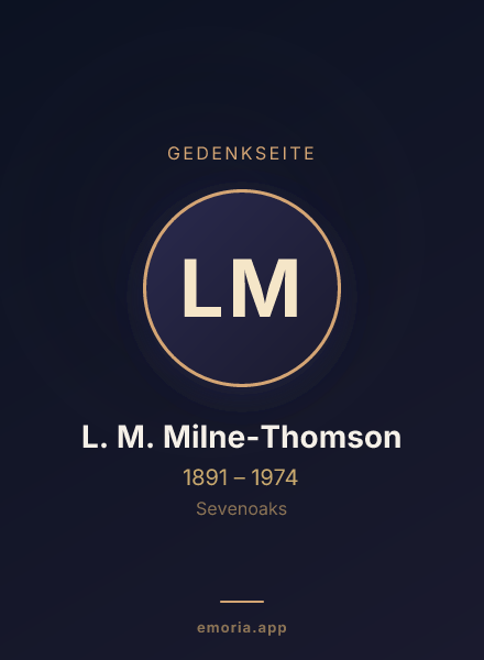 Gedenkportrait von L. M. Milne-Thomson
