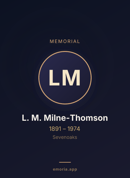 Memorial portrait of L. M. Milne-Thomson