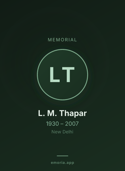 Memorial portrait of L. M. Thapar