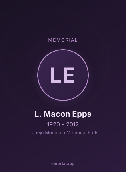 Memorial portrait of L. Macon Epps