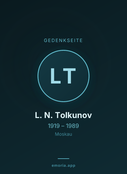 Gedenkportrait von L. N. Tolkunov