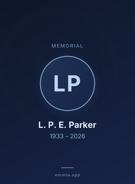 Memorial portrait of L. P. E. Parker