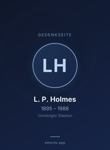 Gedenkportrait von L. P. Holmes