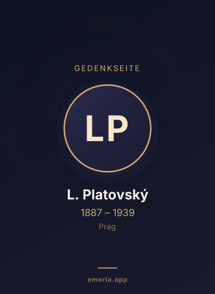 Gedenkportrait von L. Platovský