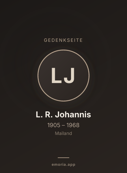 Gedenkportrait von L. R. Johannis