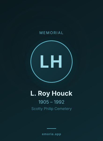 Memorial portrait of L. Roy Houck