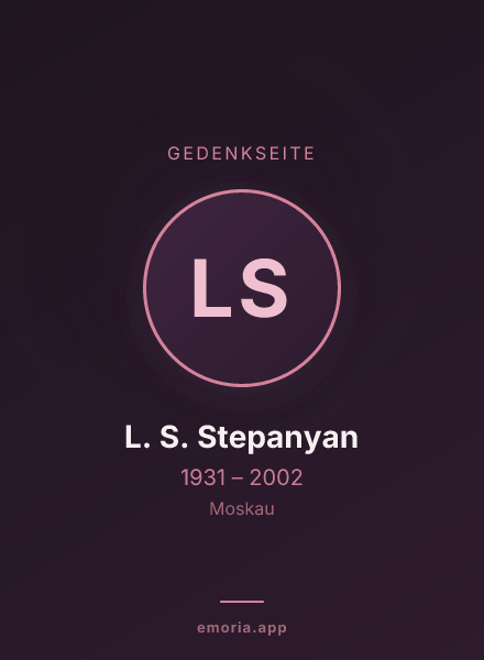 Gedenkportrait von L. S. Stepanyan