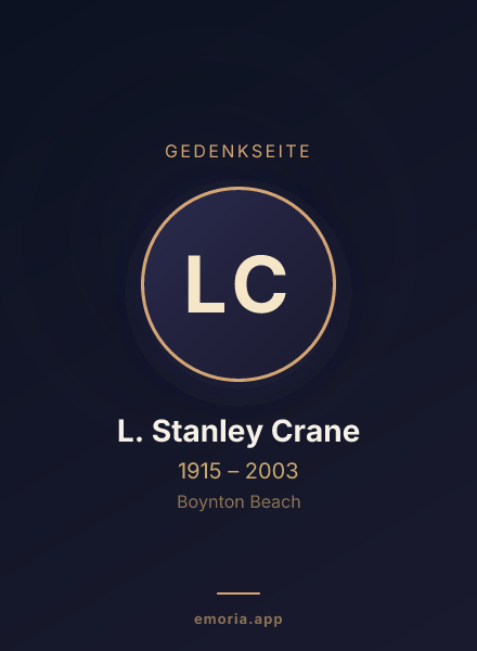 Gedenkportrait von L. Stanley Crane