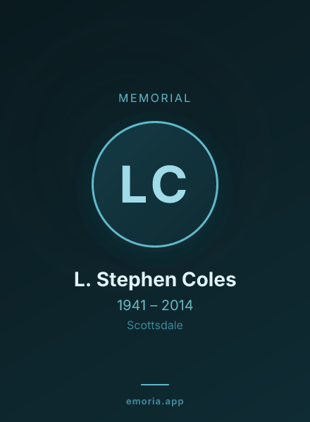 Memorial portrait of L. Stephen Coles