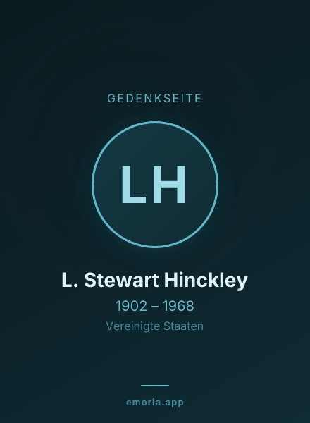 Gedenkportrait von L. Stewart Hinckley