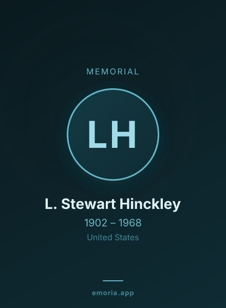 Memorial portrait of L. Stewart Hinckley